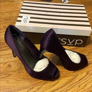 R.S.V.P. Satin Shoes Deep Purple 7 1/2
